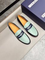 J.M.WESTON Blue calfskin Leather Shoes-J.M.WESTON Man Business Leather Shoes
